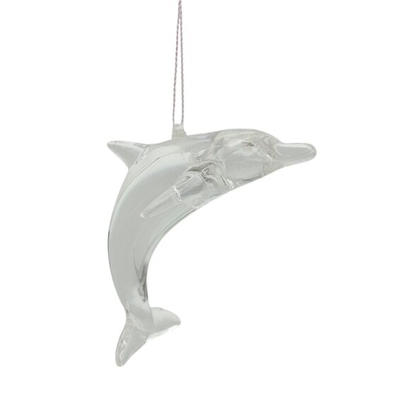 Set Of 3 Clear Acrylic Dolphin Ornaments - Picture 2 of 4